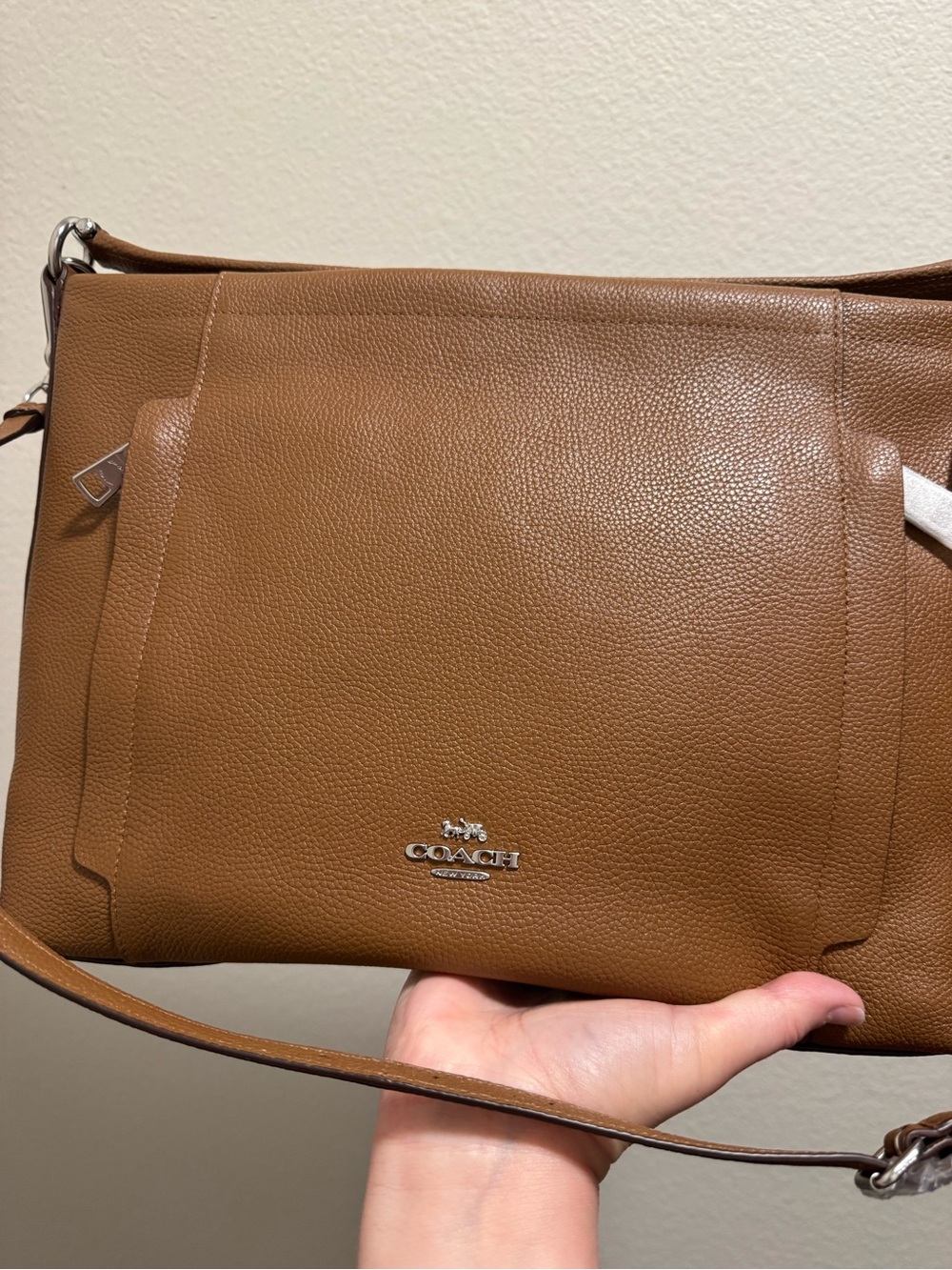 Coach Tan Pebbled Leather Shoulder Bag - Picture 2 of 10